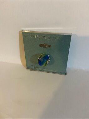 Sterling Silver Blue-Green Glass Charm